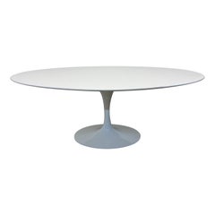 Eero Saarinen 78” Oval White Laminate Dining or Center Table for Knoll