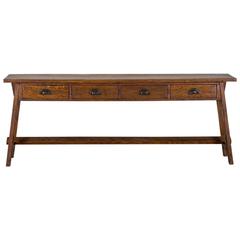 Antique French Oak Sideboard Server Table, Four Drawers, circa 1875
