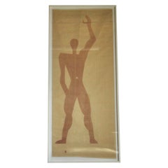 Stampa monumentale del 1940 "Uomo modulor" di Le Corbusier