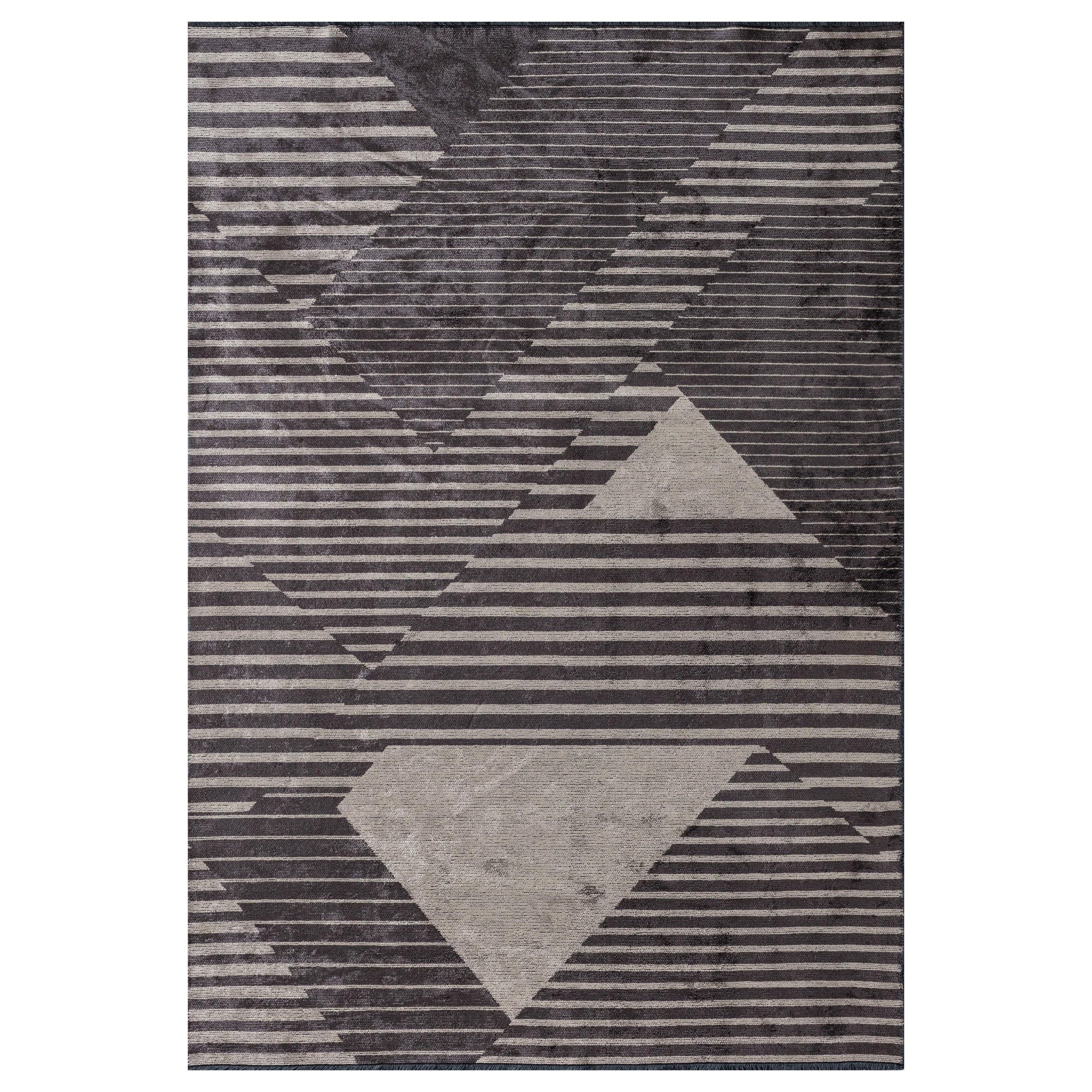 Tapis de sol contemporain géométrique de luxe