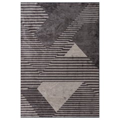 Tapis de sol contemporain géométrique de luxe