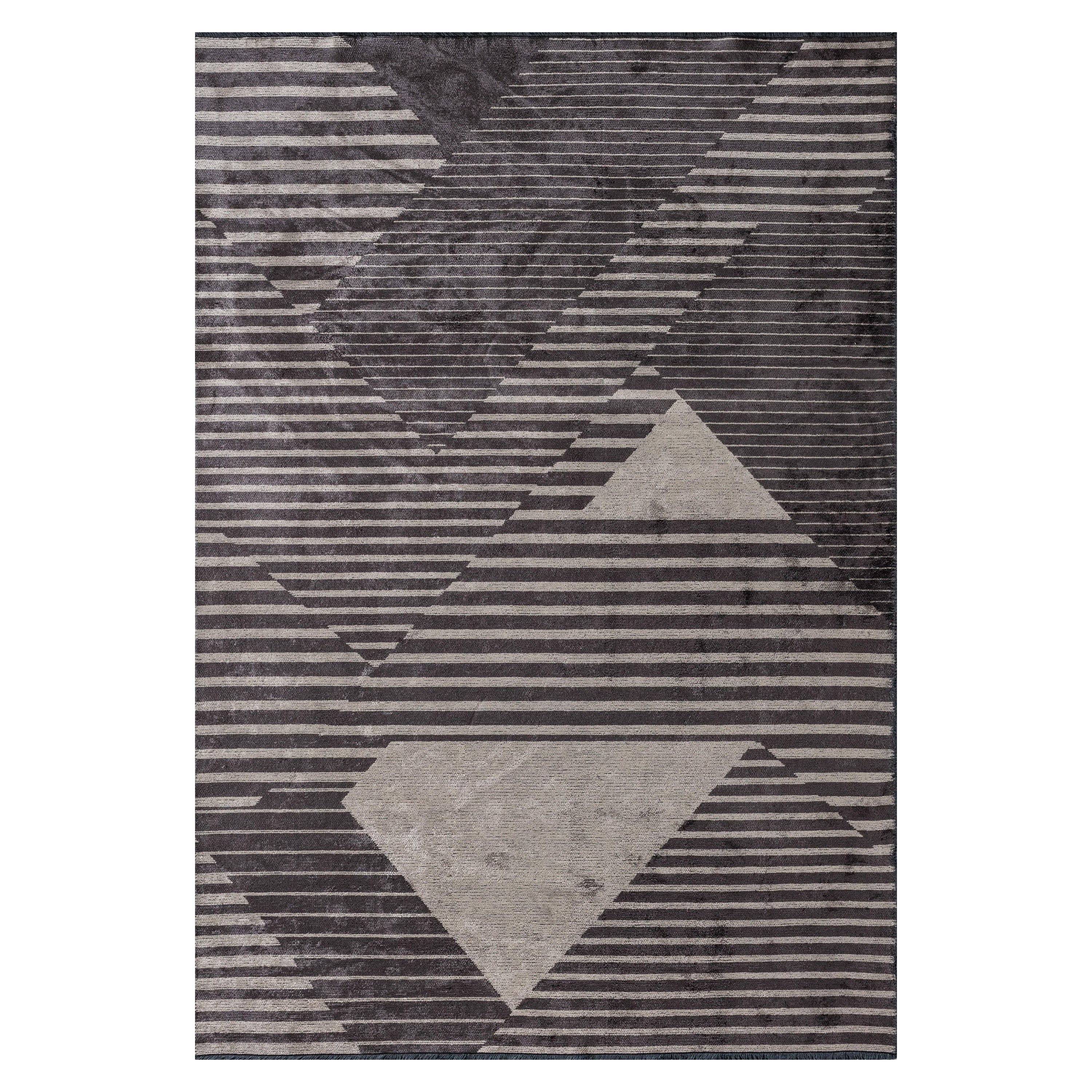 Tapis de sol contemporain géométrique de luxe