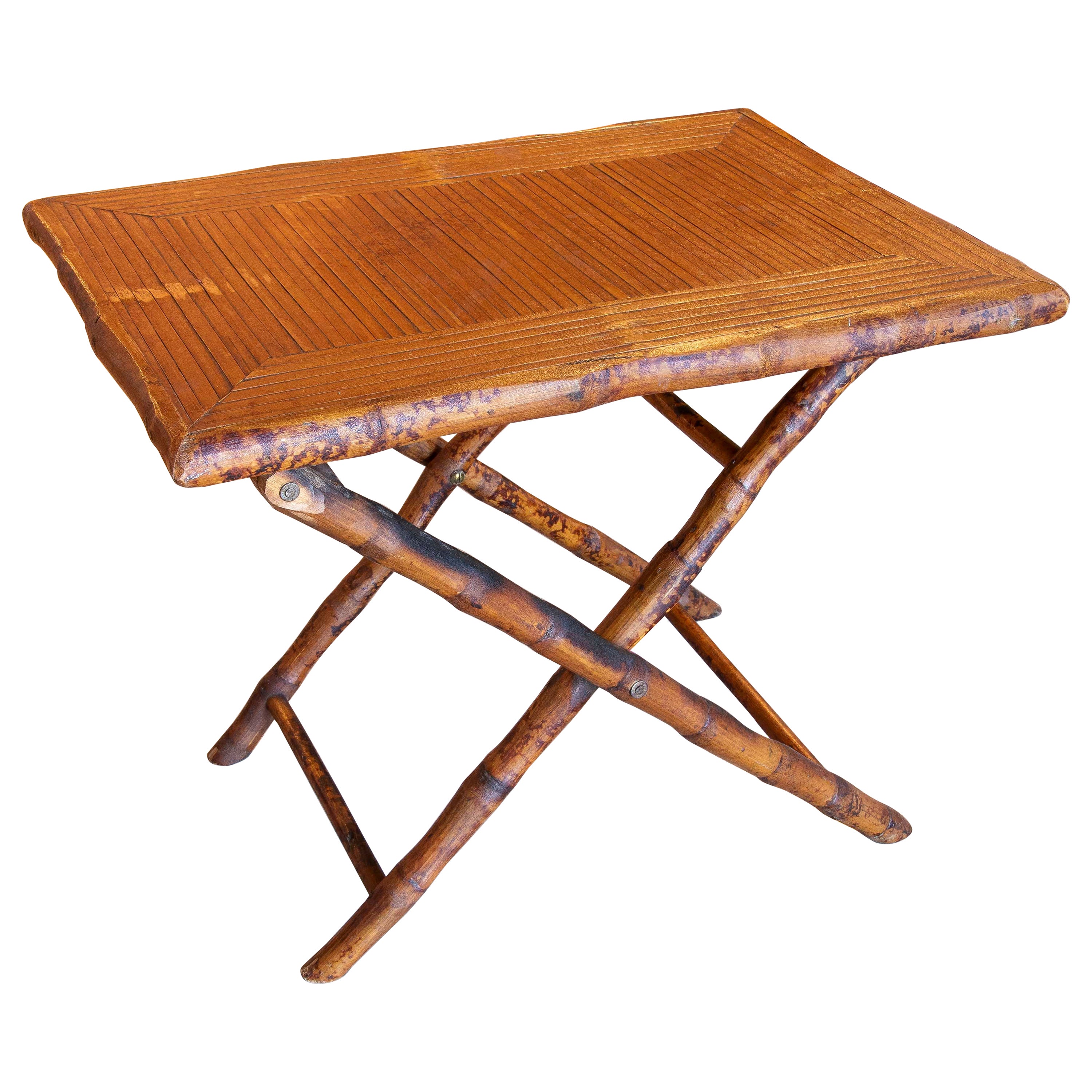 1970er Bambus Beistelltisch faltbar
