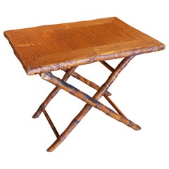 1970er Bambus Beistelltisch faltbar