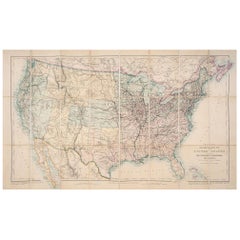 Mappa degli Stati Uniti del 1876: Con i dettagli delle ferrovie e dei territori non colonizzati
