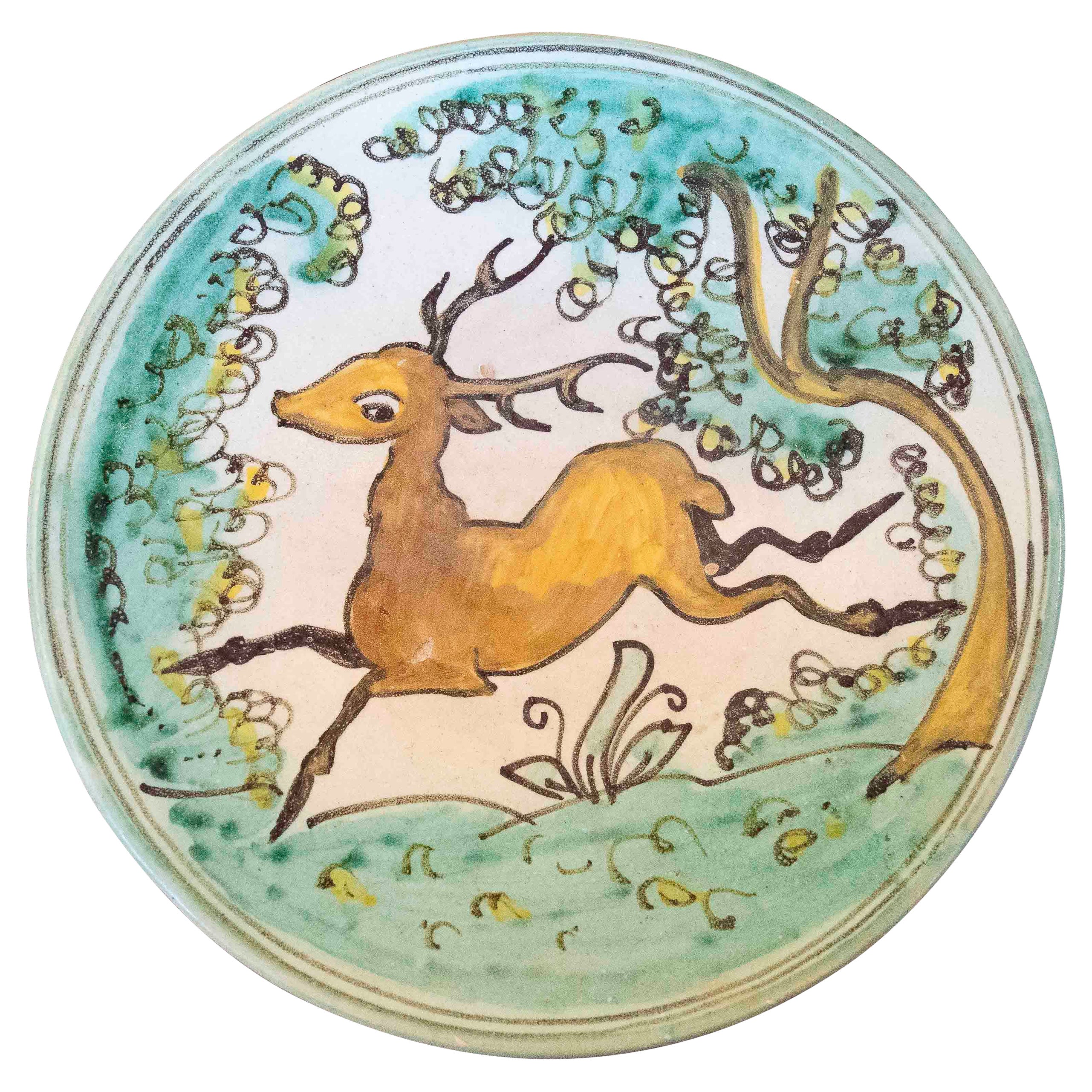 Hand Painted Spanish Decorative Plate of Archbishop's Bridge Glazed