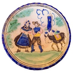 Hand Painted Spanish Decorative Plate of Archbishop's Bridge Glazed