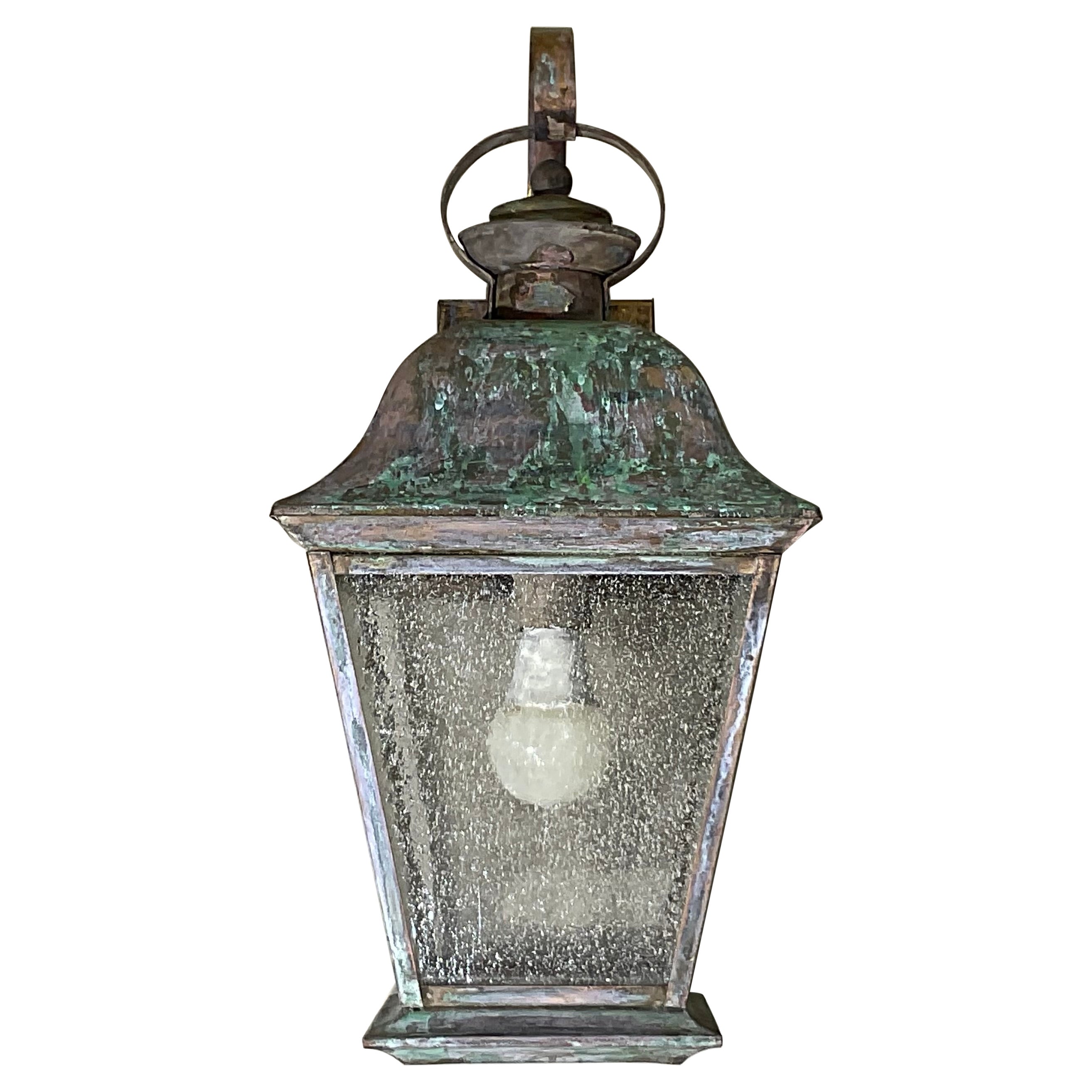 Single Vintage Solid Brass Wall Lantern