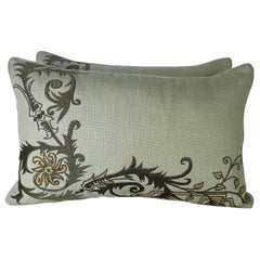 Pair of Gold Embroidered Pillows