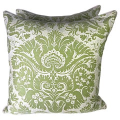 Fortuny Textile DeMedici Patterned Lime Green & Beige Pillows
