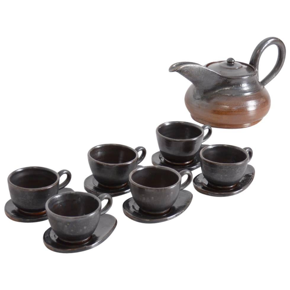 Tea Set by the Belgian Ceramist Marcellus Aubry