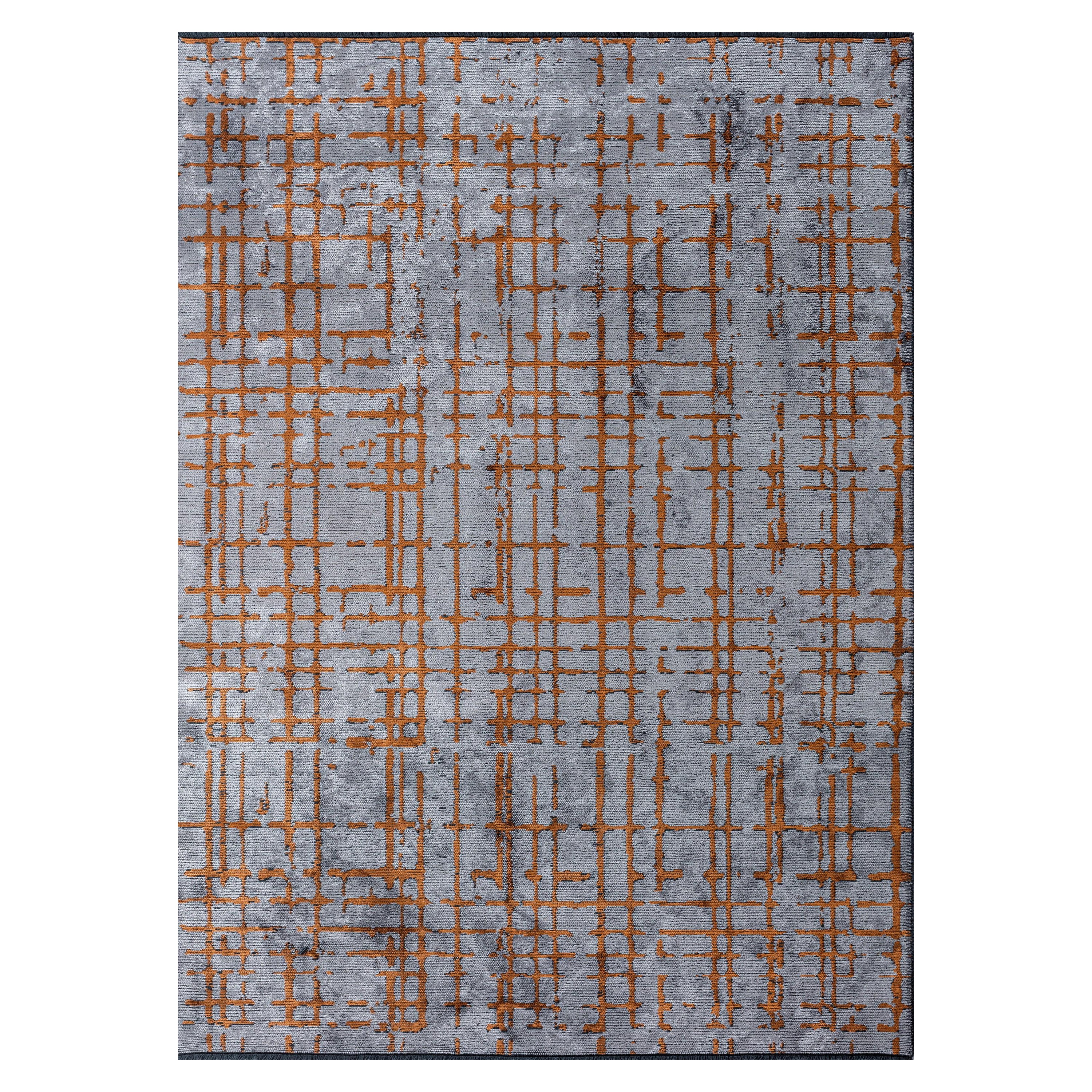 For Sale:  (Gray) Modern Checkered Red Luxury Hand-Finished Area Rug