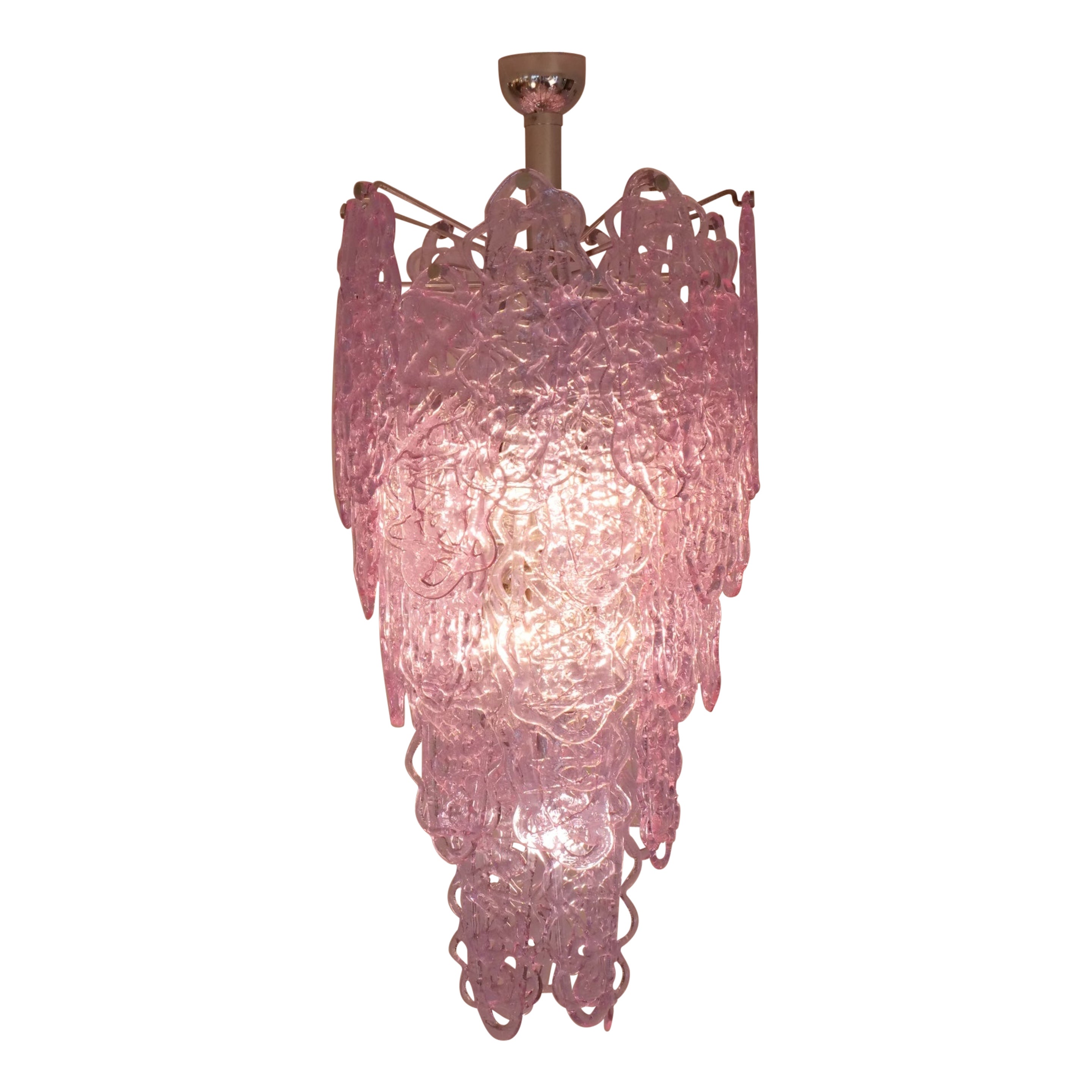 Large Murano glass chandelier by Carlo Nason for Mazzega