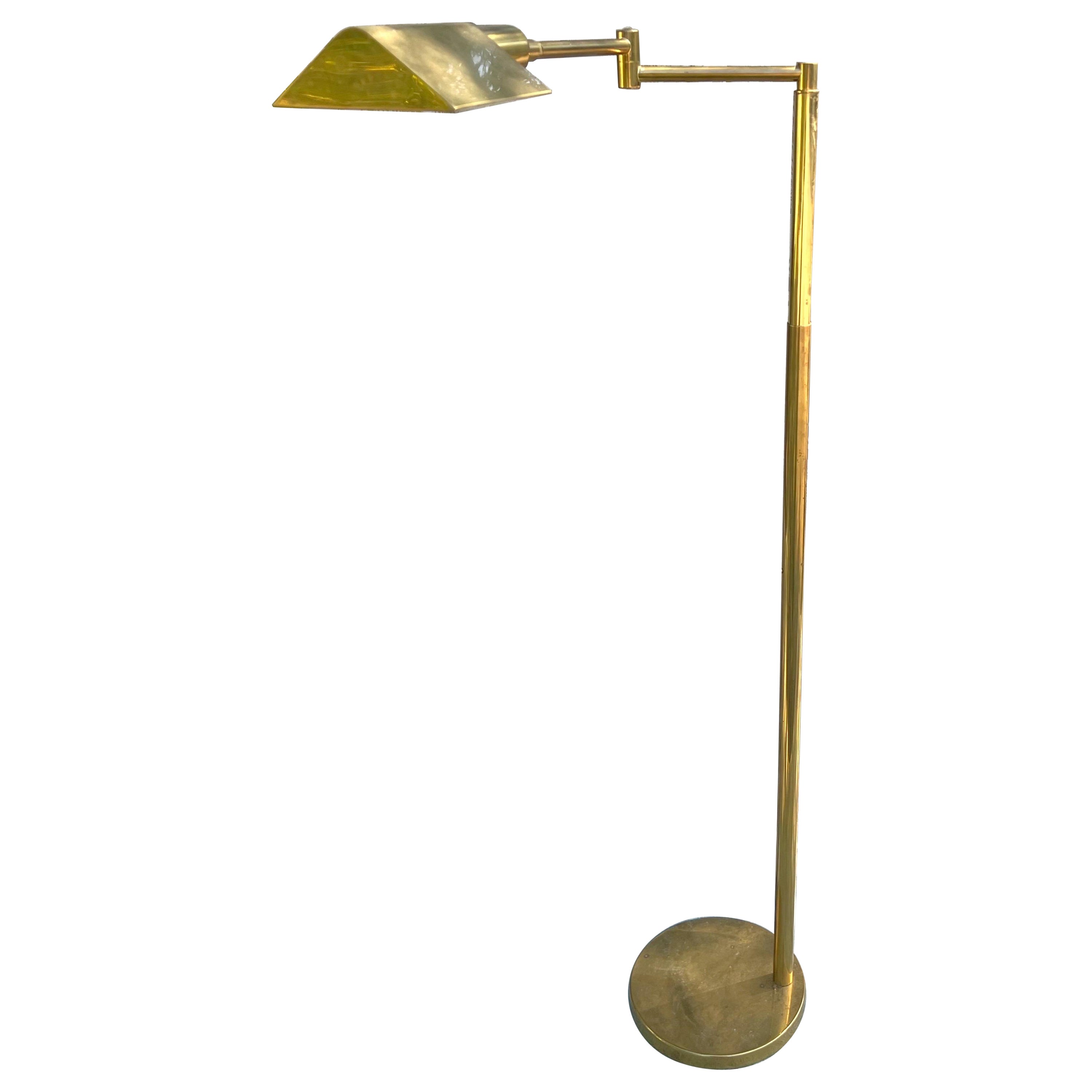 1970’s Articulated Brass Floor Lamp Signed Koch & Lowy