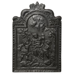 Antiker gusseiserner Kaminschirm „Caritas“
