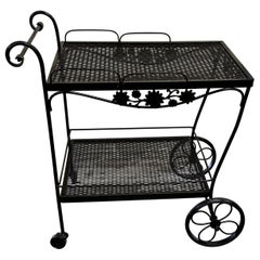 Vintage  Mid-Century Salterin Outdoor Iron Bar Cart