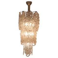 Large Murano glass Carlo Nason for Mazzega chandelier