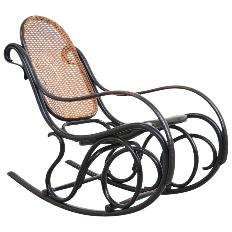 Old Original Rocking Chair by Michael Thonet for Gebruder Thonet