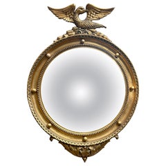 Espejo convexo italiano dorado estilo Regencia