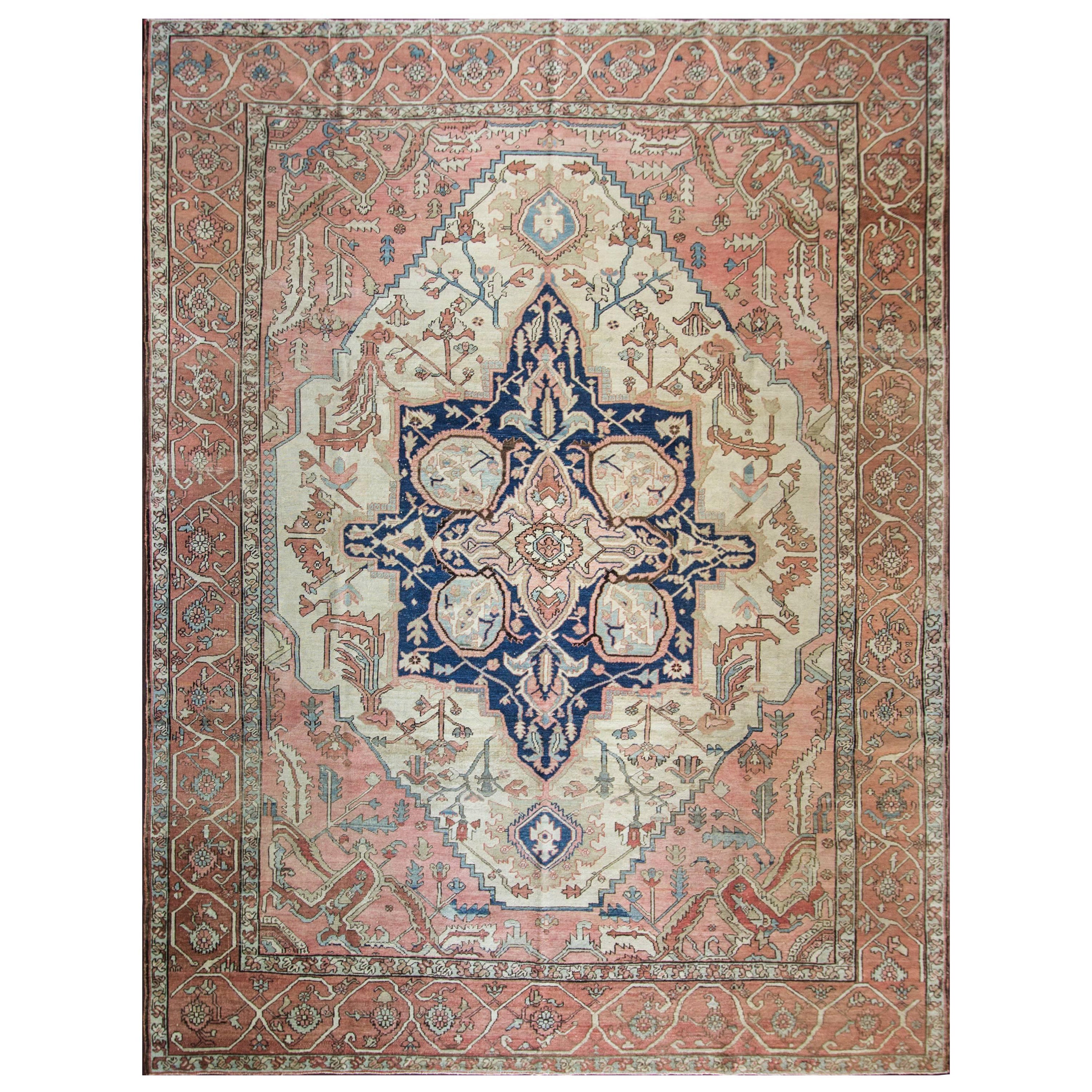 Antique Persian Serapi Carpet, Mid-19th Century For Sale