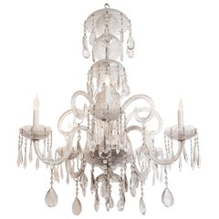 1940s Waterford Marie Therese Crystal Chandelier Five Lights