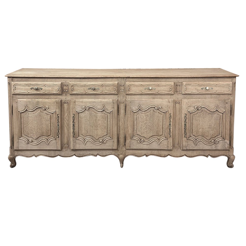 Grand Antique Country French Buffet in Stripped Oak For Sale at 1stDibs