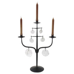 Mid Century Iron / Glass Candelabra by Erik Hoglund / Boda Sweden