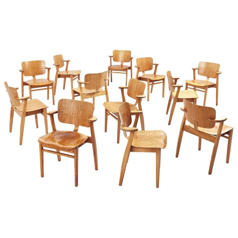 Set of 16 Early 'Domus' Armchairs by Ilmari Tapiovaara For Sale at 1stDibs