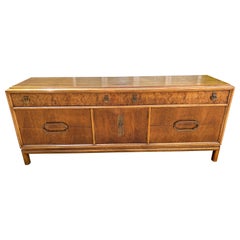 Stylish Vintage Thomasville Burl Wood Drawers Walnut Credenza Mid-Century