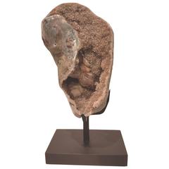 South American Agate Geode with Custom Steel Base or Art Accessory
