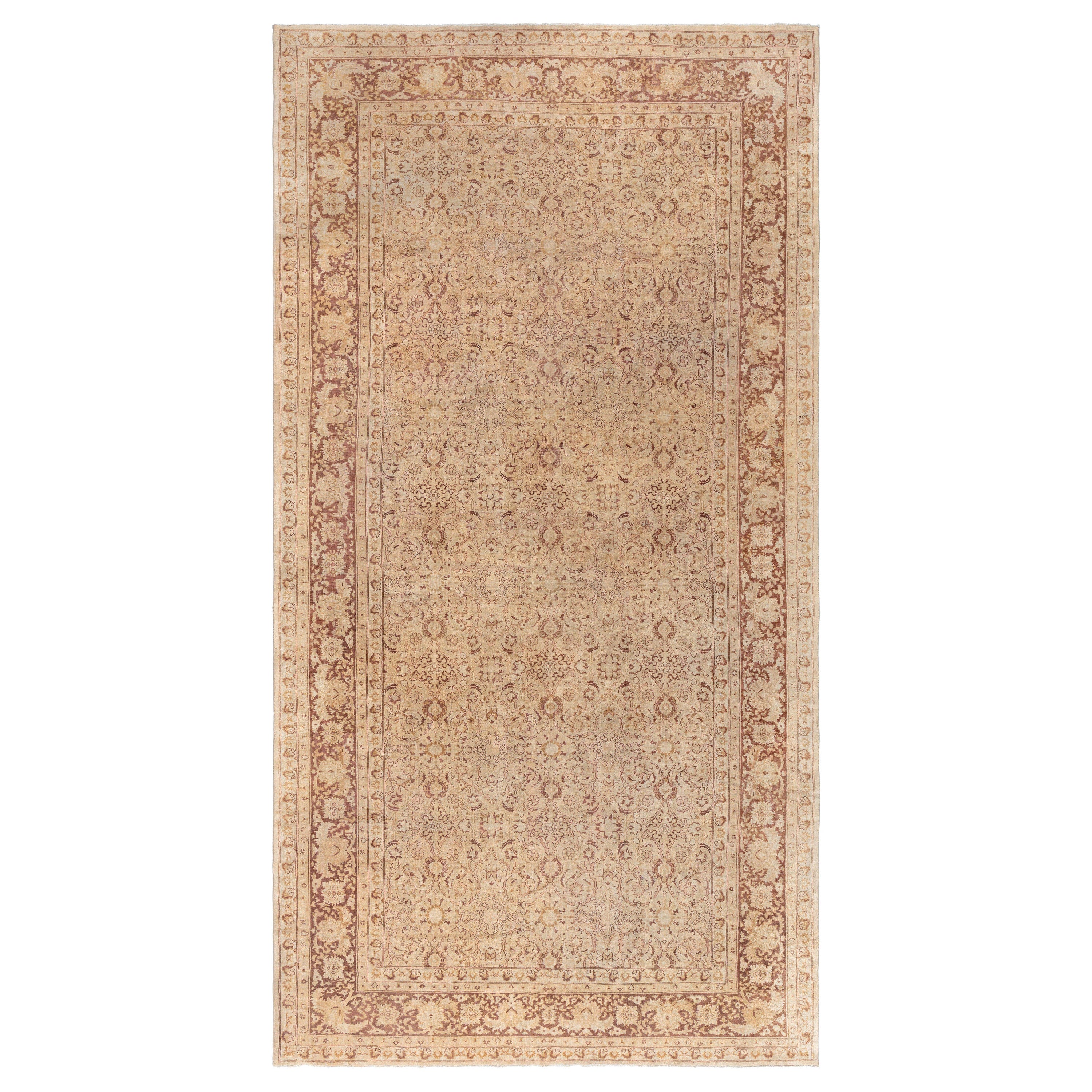 Doris Leslie Blau Early 20th Century Indian Amritsar Brown Rug