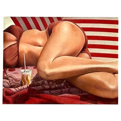 Vintage Figurative Oil Painting on Canvas