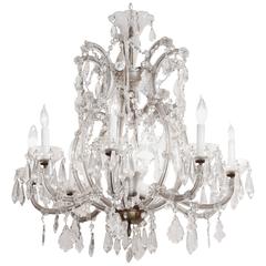 1940s Marie Therese Eight Arm Crystal Chandelier