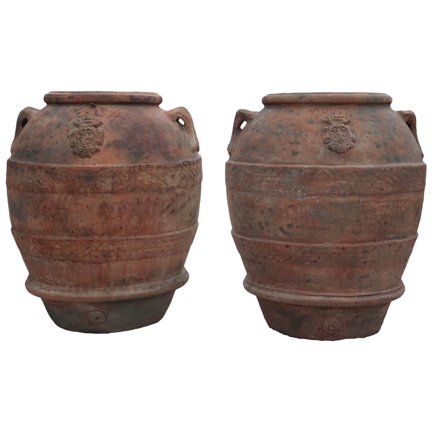 19th Century Large Tuscan Garden Jar Planters at 1stdibs