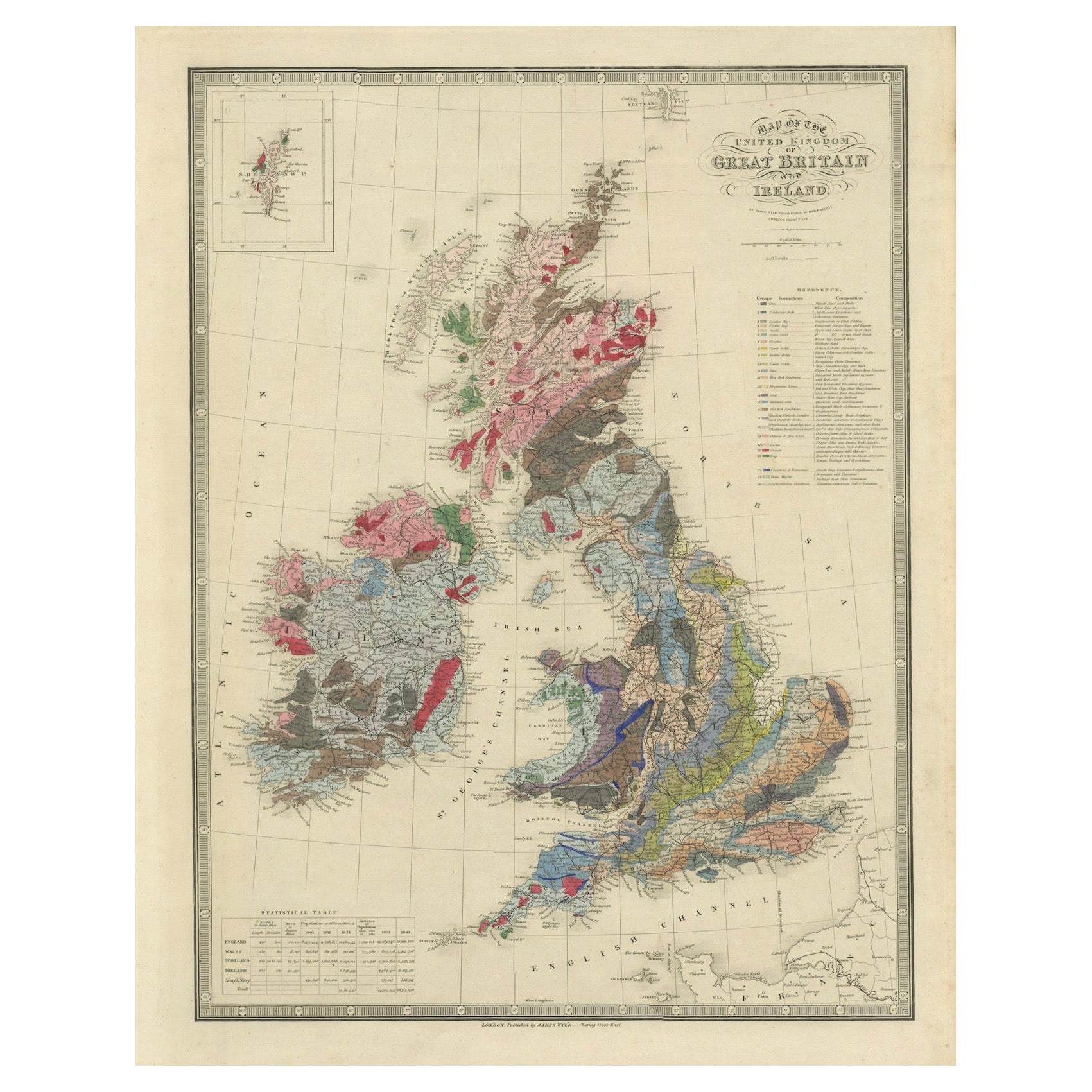 Unter der Oberfläche: James Wylds geologische Karte der britischen Inseln von 1844 im Angebot