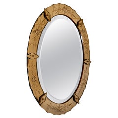 Superb Art Deco Oval Venetian Mirror  This is a very attractive piece