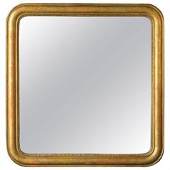 Unusual Square Shape Antique French Louis Philippe Mirror, circa 1880