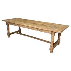 Mesa de refectorio / mesa de granja de roble de principios del siglo XX
