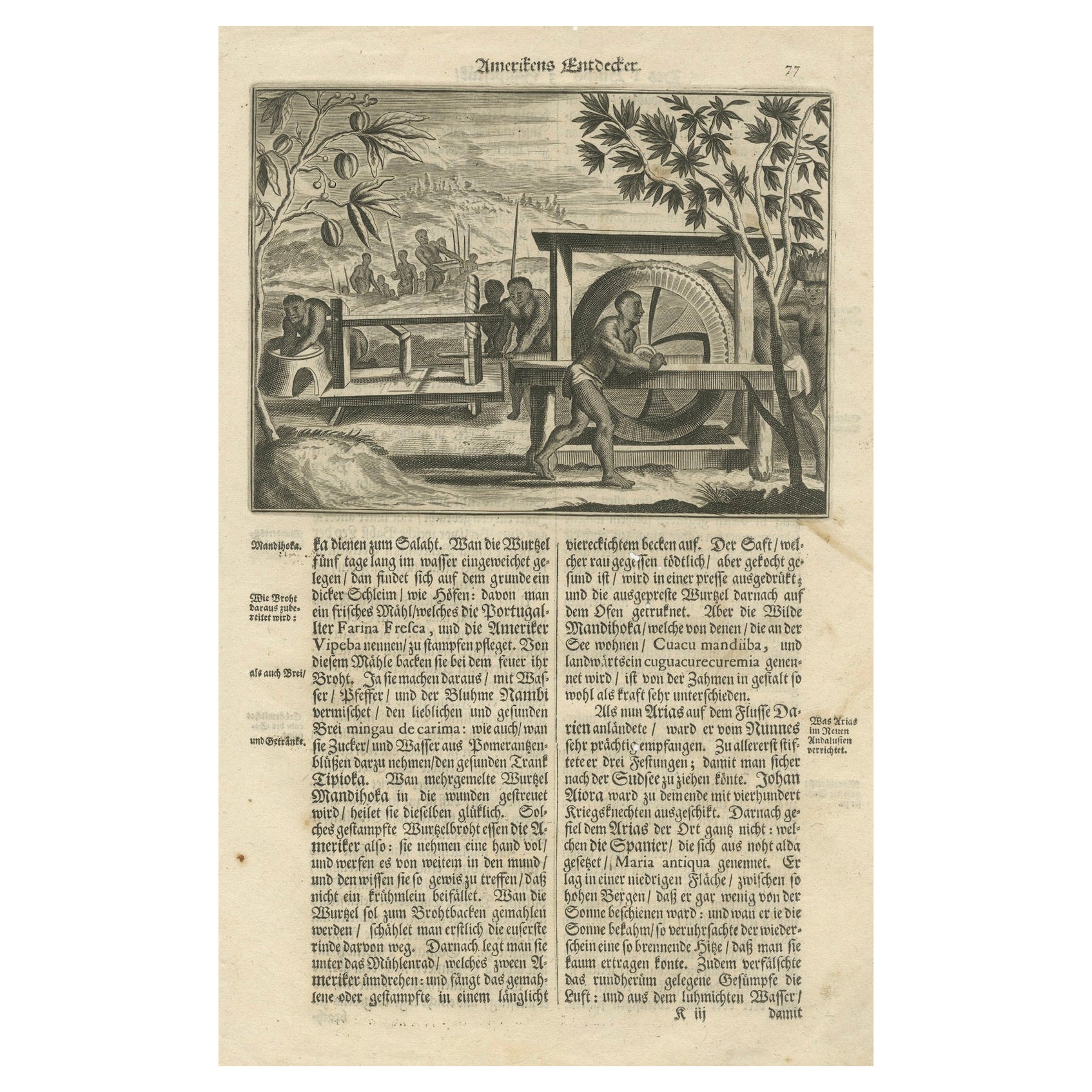 Historic View of Sugar Milling in 17th Century America