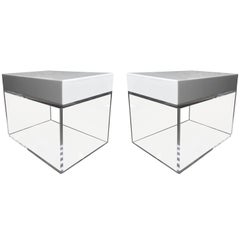 Stunning Side Tables, Benches in Lucite and Corian by Cain Modern