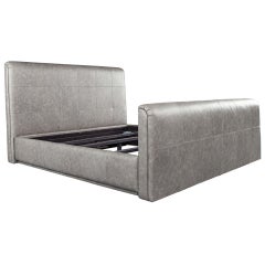 Struttura letto King imbottita in pelle moderna