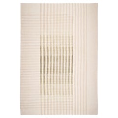 Agnes Contemporary Area Rug Handwoven Ivory and Green size Medium in stock