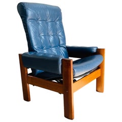 Vintage Teak Ekornes Leather Lounge Chair
