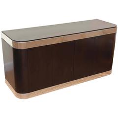 Pace Stainless Steel And Ebonized Cabinet/Credenza 3