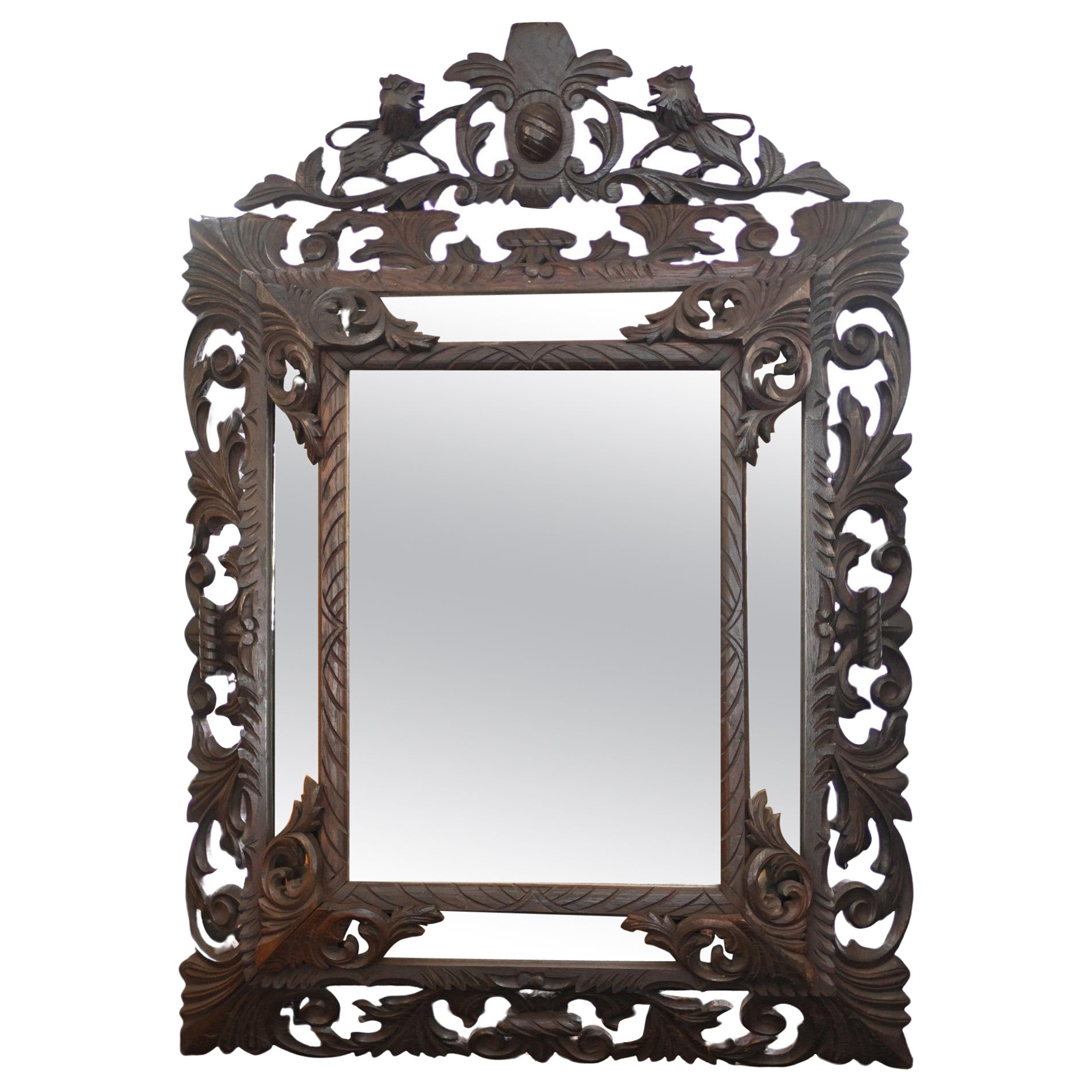 Black Forest Mirror Carved Frame German