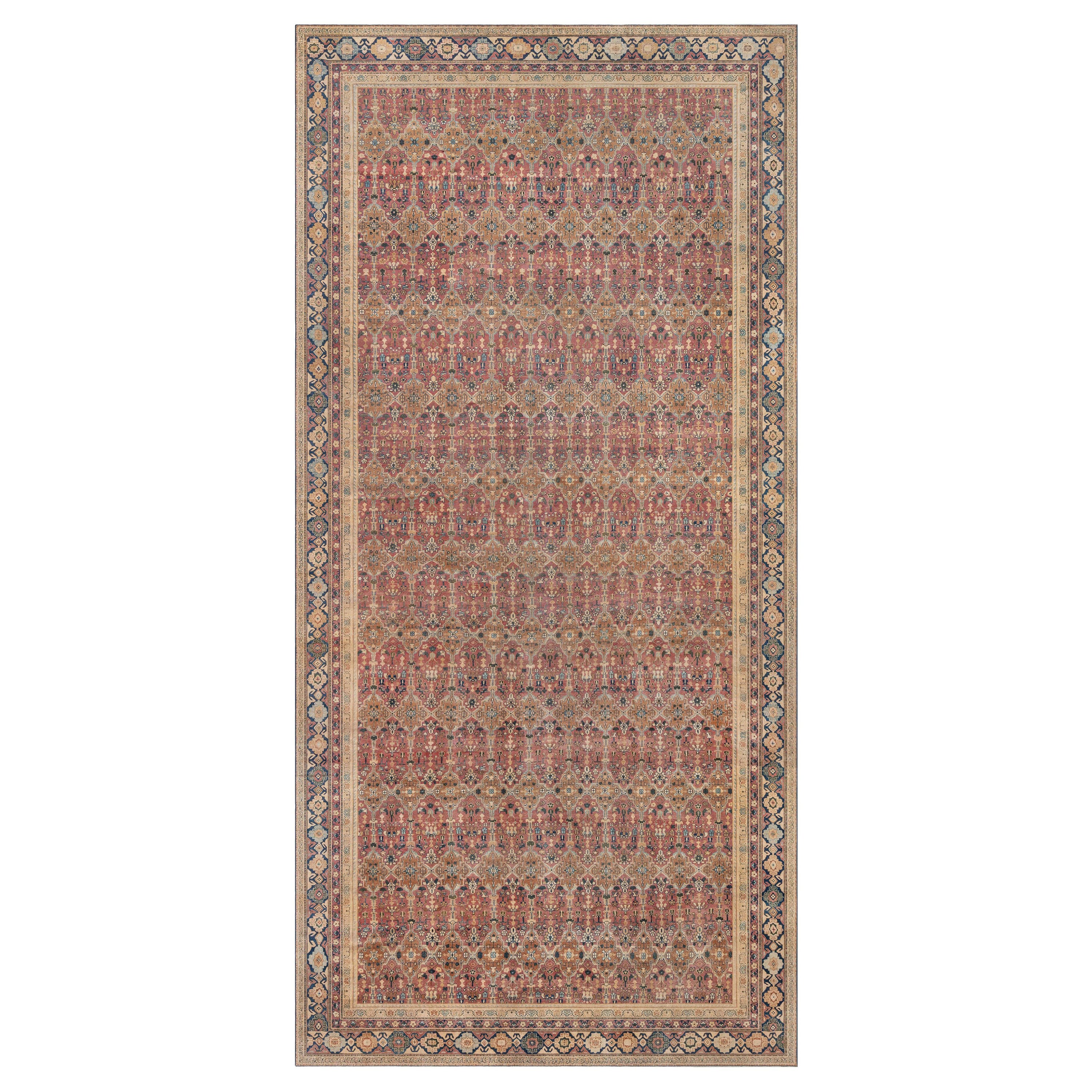 Doris Leslie Blau Alfombra antigua india hecha a mano