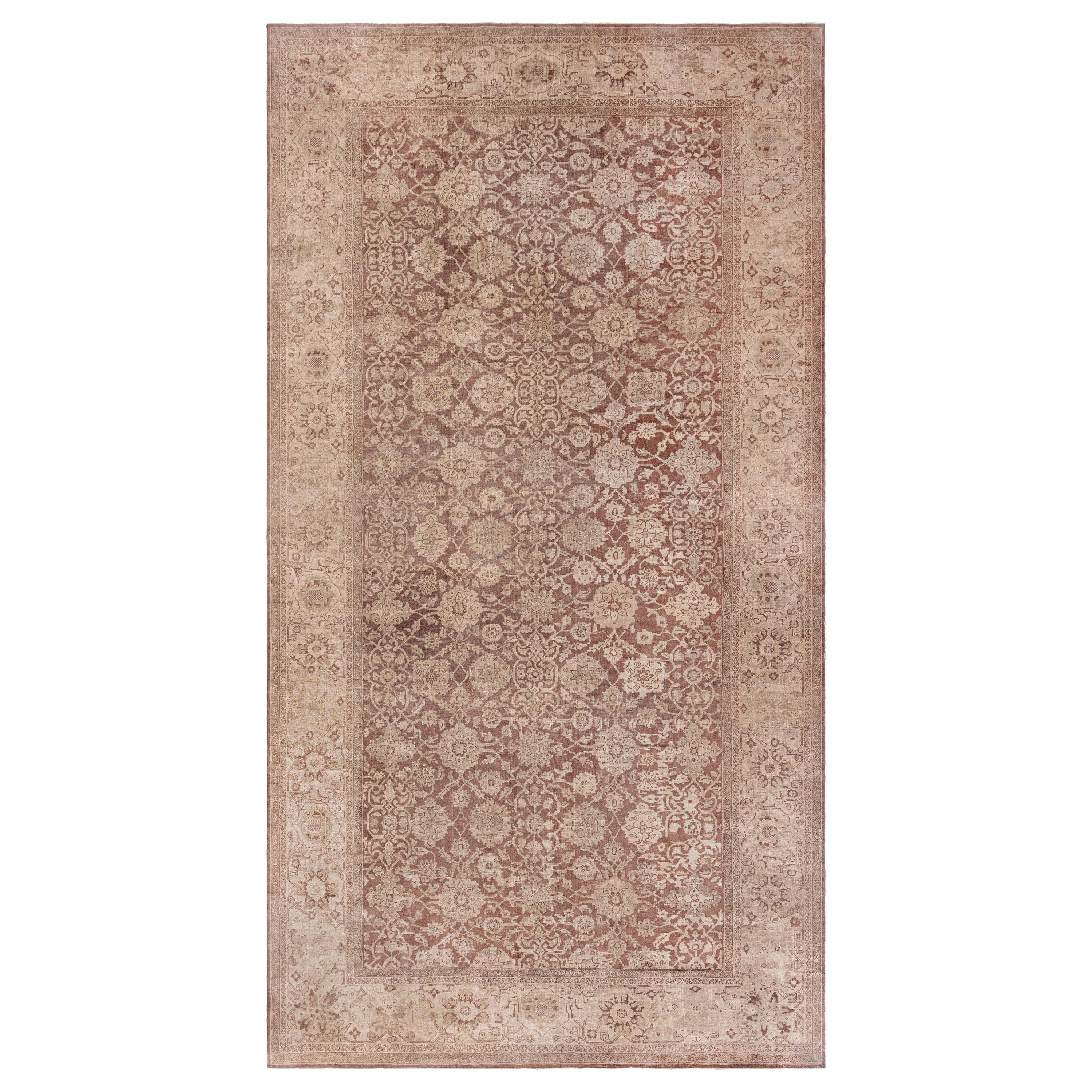 Doris Leslie Blau Antique Persian Sultanabad Brown Handmade Wool Rug