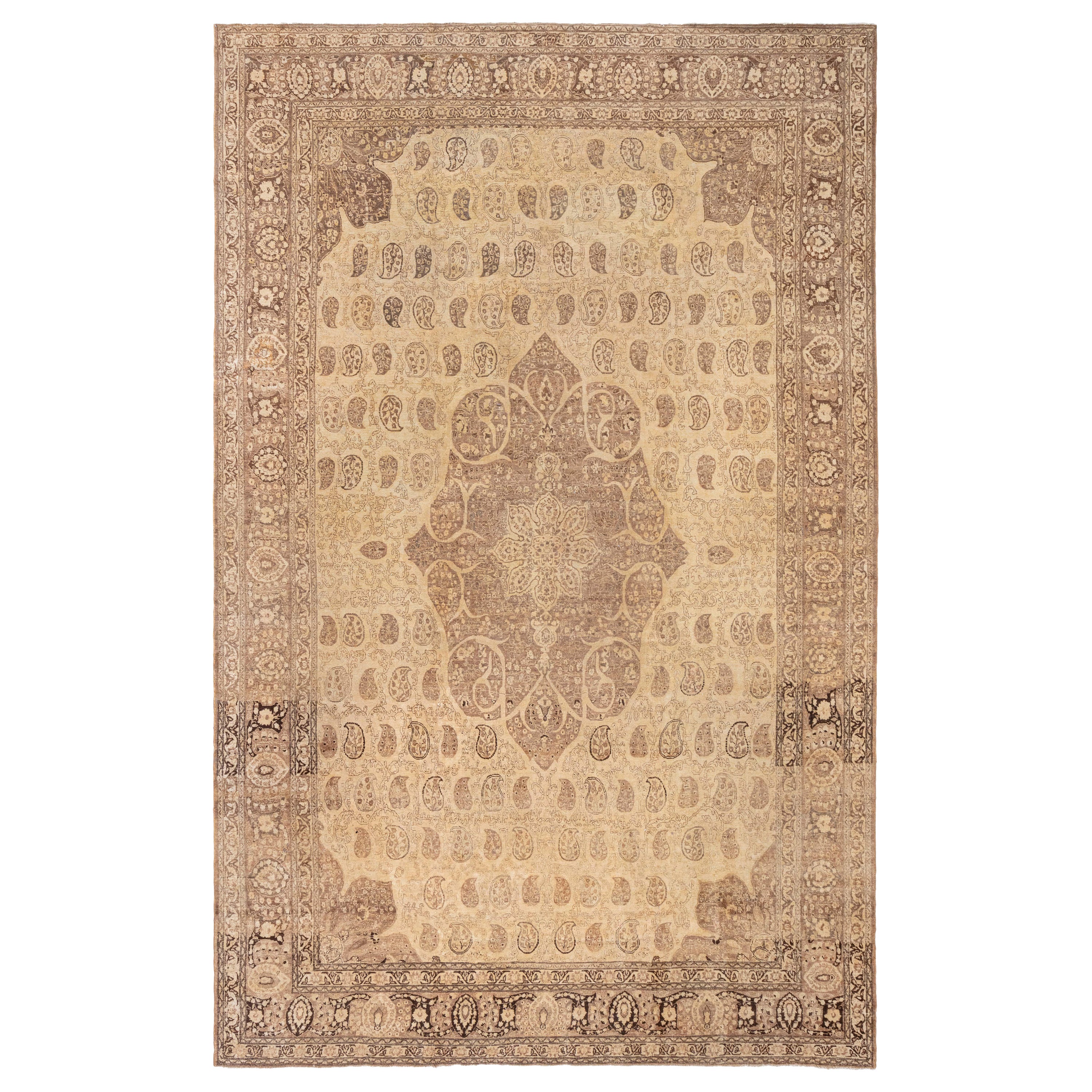 Tapis persan de Tabriz du 19ème siècle fait à la main