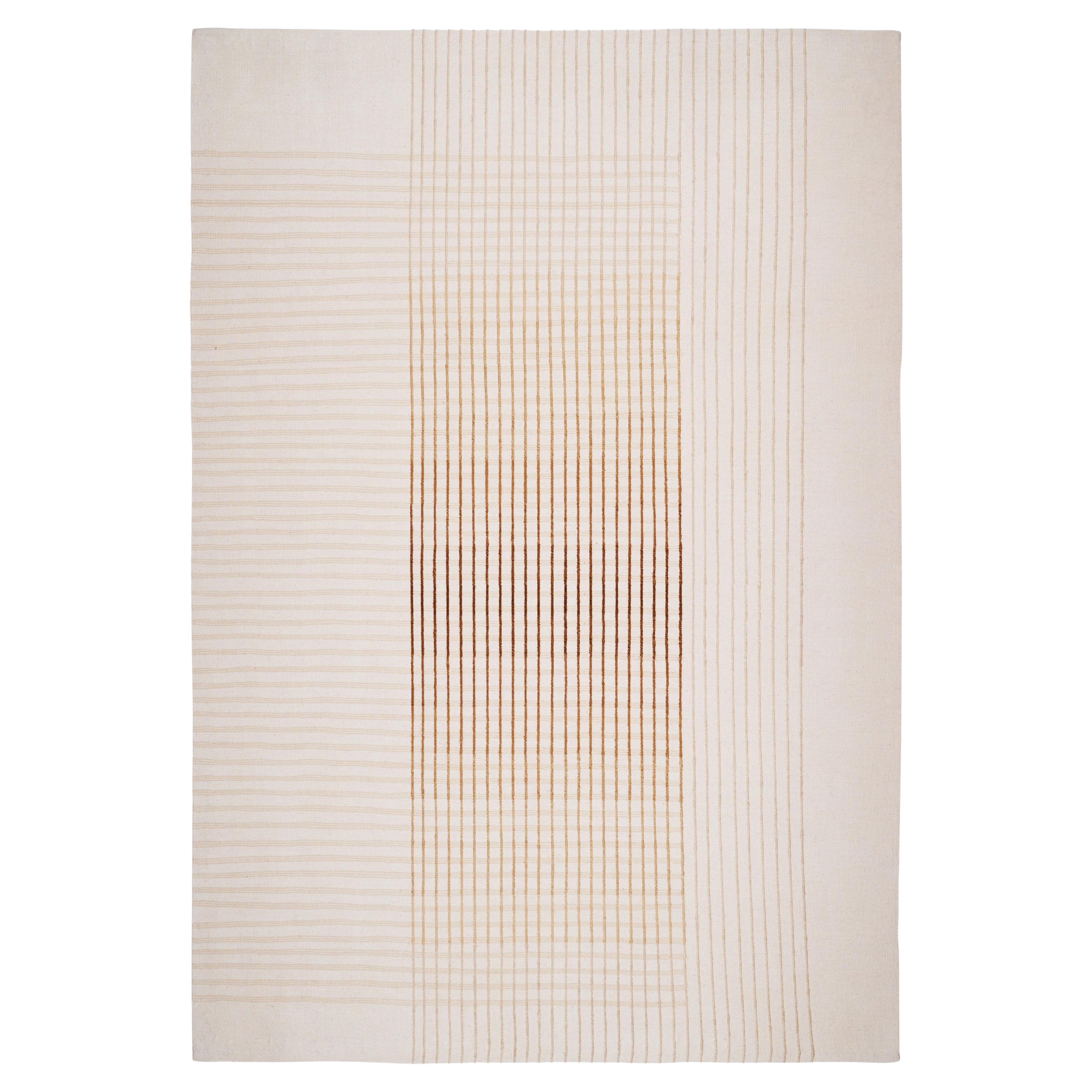 Agnes Contemporary Area Rug Handwoven Ivory and Beige size Medium in stock