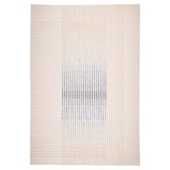 Agnes Alfombra contemporánea tejida a mano Marfil y Azul tamaño Grande en stock